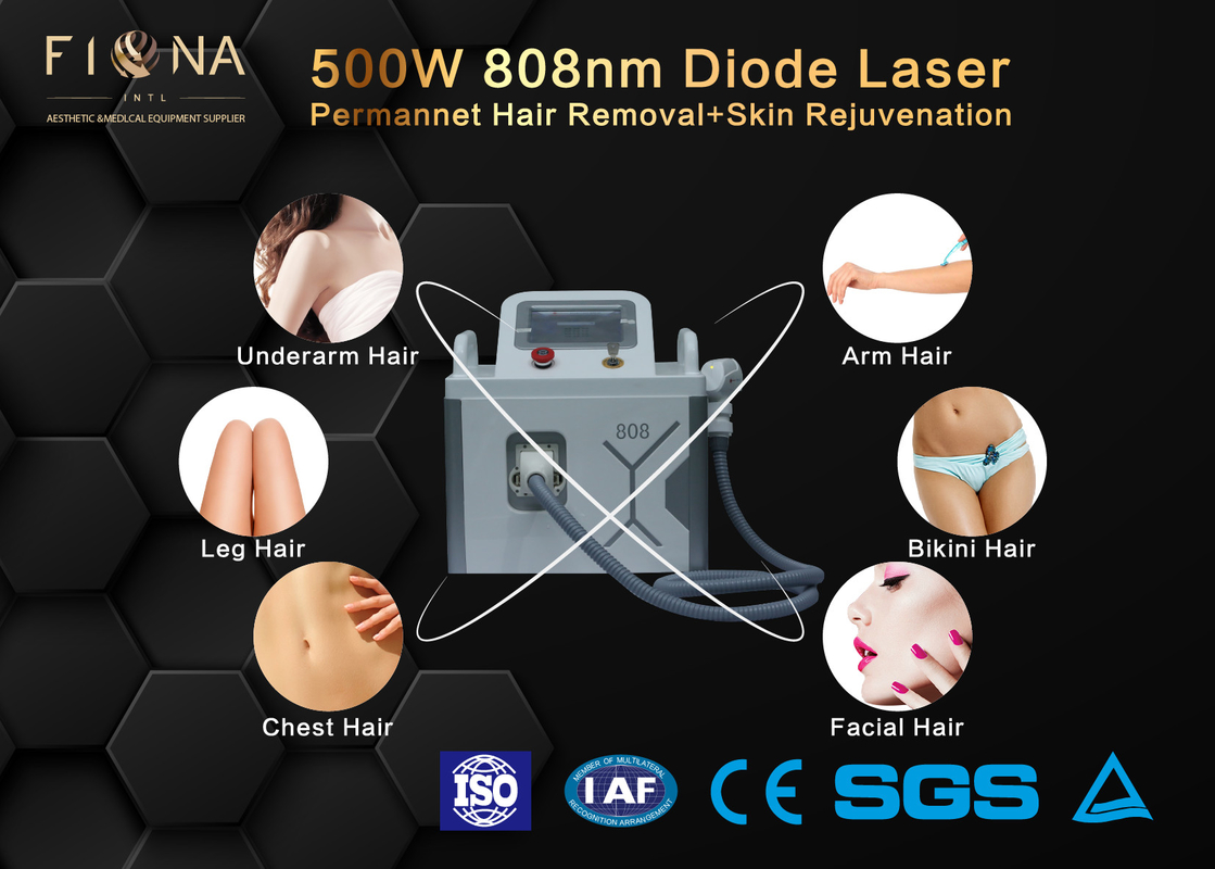Continuous Mode Permanent Hair Removal Machine , Portable 808 Laser Hair Removal Device